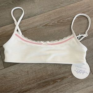 NWT Frankie’s bikini x gigi HADID Dallas waffle bralette bikini top dandelion